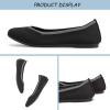 Frank Mully Women’s Ballet Flats Round Toe Walking Flats Slip On Work Shoes Knitted Flats Shoes for Woman Soft Lightweight(All Black)