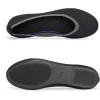 Frank Mully Women’s Ballet Flats Round Toe Walking Flats Slip On Work Shoes Knitted Flats Shoes for Woman Soft Lightweight(All Black)
