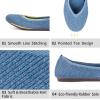 Frank Mully Women’s Ballet Flats Round Toe Walking Flats Slip On Work Shoes Knitted Flats Shoes for Woman Soft Lightweight(Blue)
