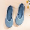 Frank Mully Women’s Ballet Flats Round Toe Walking Flats Slip On Work Shoes Knitted Flats Shoes for Woman Soft Lightweight(Blue)