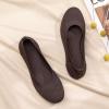 Frank Mully Women’s Ballet Flats Round Toe Walking Flats Slip On Work Shoes Knitted Flats Shoes for Woman Soft Lightweight(Coffee 017)