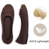 Frank Mully Women’s Ballet Flats Round Toe Walking Flats Slip On Work Shoes Knitted Flats Shoes for Woman Soft Lightweight(Coffee)