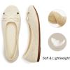Frank Mully Women’s Ballet Flats Round Toe Walking Flats Slip On Work Shoes Knitted Flats Shoes for Woman Soft Lightweight(Gold)