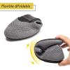 Frank Mully Women’s Ballet Flats Round Toe Walking Flats Slip On Work Shoes Knitted Flats Shoes for Woman Soft Lightweight(Grey 017)