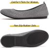 Frank Mully Women’s Ballet Flats Round Toe Walking Flats Slip On Work Shoes Knitted Flats Shoes for Woman Soft Lightweight(Grey 017)