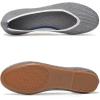 Frank Mully Women’s Ballet Flats Round Toe Walking Flats Slip On Work Shoes Knitted Flats Shoes for Woman Soft Lightweight(Grey)
