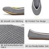 Frank Mully Women’s Ballet Flats Round Toe Walking Flats Slip On Work Shoes Knitted Flats Shoes for Woman Soft Lightweight(Grey)