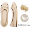 Frank Mully Women’s Ballet Flats Round Toe Walking Flats Slip On Work Shoes Knitted Flats Shoes for Woman Soft Lightweight(Ivory)