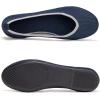 Frank Mully Women’s Ballet Flats Round Toe Walking Flats Slip On Work Shoes Knitted Flats Shoes for Woman Soft Lightweight(Navy)