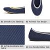 Frank Mully Women’s Ballet Flats Round Toe Walking Flats Slip On Work Shoes Knitted Flats Shoes for Woman Soft Lightweight(Navy)