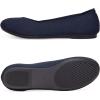 Frank Mully Women’s Ballet Flats Round Toe Walking Flats Slip On Work Shoes Knitted Flats Shoes for Woman Soft Lightweight(Navy 76)