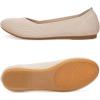 Frank Mully Women’s Ballet Flats Round Toe Walking Flats Slip On Work Shoes Knitted Flats Shoes for Woman Soft Lightweight(Nude 76)