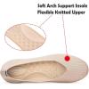 Frank Mully Women’s Ballet Flats Round Toe Walking Flats Slip On Work Shoes Knitted Flats Shoes for Woman Soft Lightweight(Nude 76)