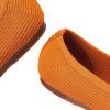 Frank Mully Women’s Ballet Flats Round Toe Walking Flats Slip On Work Shoes Knitted Flats Shoes for Woman Soft Lightweight(Orange)
