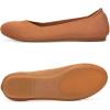 Frank Mully Women’s Ballet Flats Round Toe Walking Flats Slip On Work Shoes Knitted Flats Shoes for Woman Soft Lightweight(Orange 76)