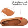 Frank Mully Women’s Ballet Flats Round Toe Walking Flats Slip On Work Shoes Knitted Flats Shoes for Woman Soft Lightweight(Orange 76)