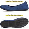 Frank Mully Women’s Ballet Flats Round Toe Walking Flats Slip On Work Shoes Knitted Flats Shoes for Woman Soft Lightweight(Royal Blue017)