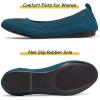 Frank Mully Women’s Ballet Flats Round Toe Walking Flats Slip On Work Shoes Knitted Flats Shoes for Woman Soft Lightweight(Teal 017)
