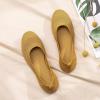 Frank Mully Women’s Ballet Flats Round Toe Walking Flats Slip On Work Shoes Knitted Flats Shoes for Woman Soft Lightweight(Yellow 017)