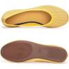 Frank Mully Women’s Ballet Flats Round Toe Walking Flats Slip On Work Shoes Knitted Flats Shoes for Woman Soft Lightweight(Yellow)