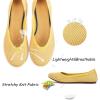 Frank Mully Women’s Ballet Flats Round Toe Walking Flats Slip On Work Shoes Knitted Flats Shoes for Woman Soft Lightweight(Yellow)