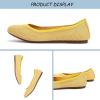 Frank Mully Women’s Ballet Flats Round Toe Walking Flats Slip On Work Shoes Knitted Flats Shoes for Woman Soft Lightweight(Yellow)