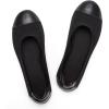 Frank Mully Women’s Ballet Flats Round Toe Walking Flats Slip On Work Shoes Knitted Flats Shoes for Woman Soft Lightweight(6045black)