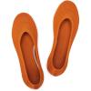 Frank Mully Women’s Ballet Flats Round Toe Walking Flats Slip On Work Shoes Knitted Flats Shoes for Woman Soft Lightweight(Orange)