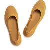 Frank Mully Women’s Ballet Flats Round Toe Walking Flats Slip On Work Shoes Knitted Flats Shoes for Woman Soft Lightweight(Yellow 017)