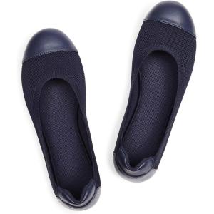 Frank Mully Women’s Ballet Flats Round Toe Walking Flats Slip On Work Shoes Knitted Flats Shoes for Woman Soft Lightweight(6045navy)