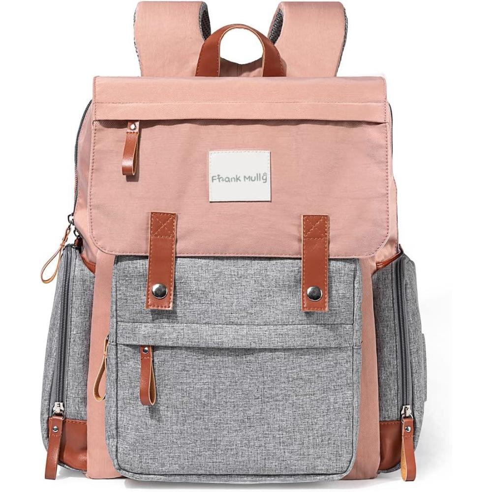 imageFrank Mully Diaper Bag Backpack Large Multifunction Travel Baby Bag for Mom Dad Army GreenPink1