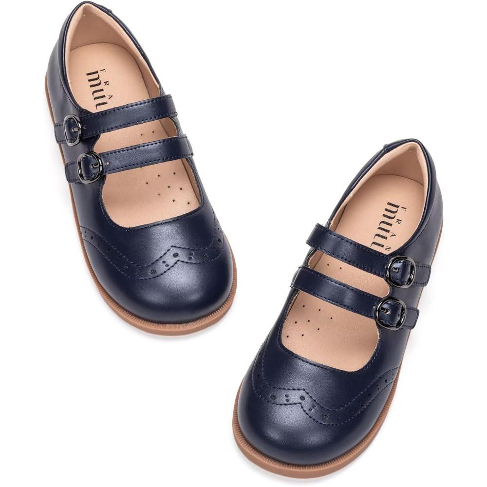 imageFrank Mully Girls Flats Mary Jane Shoes Round Toe Dress Shoes School Oxford Flats for ToddlerLittle Kid7007navy