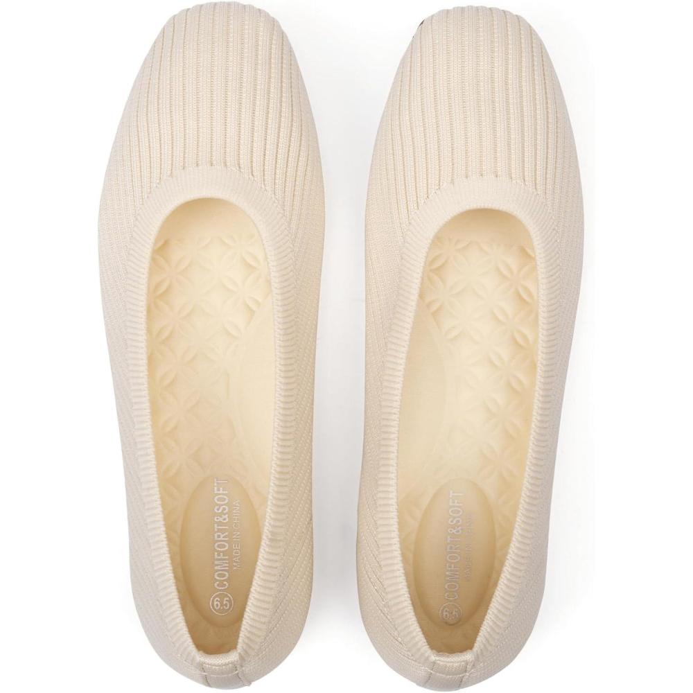 imageFrank Mully Womens Flats Square Toe Flats Comfortable Slip on Washable Ballet Flats Shoes for Women Dressy WorkBeige