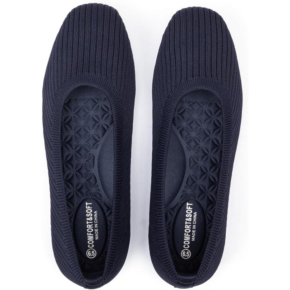 imageFrank Mully Womens Flats Square Toe Flats Comfortable Slip on Washable Ballet Flats Shoes for Women Dressy WorkBlue