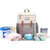 Frank Mully Diaper Bag Backpack Large Multifunction Travel Baby Bag for Mom Dad Army Green(Cream White)