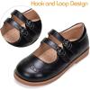Frank Mully Girls Flats Mary Jane Shoes Round Toe Dress Shoes School Oxford Flats for Toddler/Little Kid(7007black)