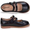 Frank Mully Girls Flats Mary Jane Shoes Round Toe Dress Shoes School Oxford Flats for Toddler/Little Kid(7007black)