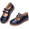 Frank Mully Girls Flats Mary Jane Shoes Round Toe Dress Shoes School Oxford Flats for Toddler/Little Kid(7007navy)