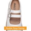Frank Mully Girls Flats Mary Jane Shoes Round Toe Dress Shoes School Oxford Flats for Toddler/Little Kid(7007white)