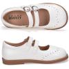 Frank Mully Girls Flats Mary Jane Shoes Round Toe Dress Shoes School Oxford Flats for Toddler/Little Kid(7007white)