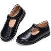 Frank Mully Girls Flats Mary Jane Shoes Round Toe Dress Shoes School Oxford Flats for Toddler/Little Kid(7008black)