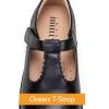 Frank Mully Girls Flats Mary Jane Shoes Round Toe Dress Shoes School Oxford Flats for Toddler/Little Kid(7008black)