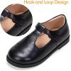 Frank Mully Girls Flats Mary Jane Shoes Round Toe Dress Shoes School Oxford Flats for Toddler/Little Kid(7008black)