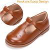 Frank Mully Girls Flats Mary Jane Shoes Round Toe Dress Shoes School Oxford Flats for Toddler/Little Kid(7008brown)