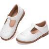 Frank Mully Girls Flats Mary Jane Shoes Round Toe Dress Shoes School Oxford Flats for Toddler/Little Kid(7008white)
