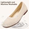 Frank Mully Women’s Flats Square Toe Flats Comfortable Slip on Washable Ballet Flats Shoes for Women Dressy Work(Beige)