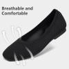 Frank Mully Women’s Flats Square Toe Flats Comfortable Slip on Washable Ballet Flats Shoes for Women Dressy Work(Black)