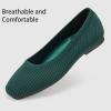 Frank Mully Women’s Flats Square Toe Flats Comfortable Slip on Washable Ballet Flats Shoes for Women Dressy Work(Green)