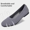 Frank Mully Women’s Flats Square Toe Flats Comfortable Slip on Washable Ballet Flats Shoes for Women Dressy Work(Grey)
