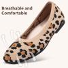 Frank Mully Women’s Flats Square Toe Flats Comfortable Slip on Washable Ballet Flats Shoes for Women Dressy Work(Leopard Beige)